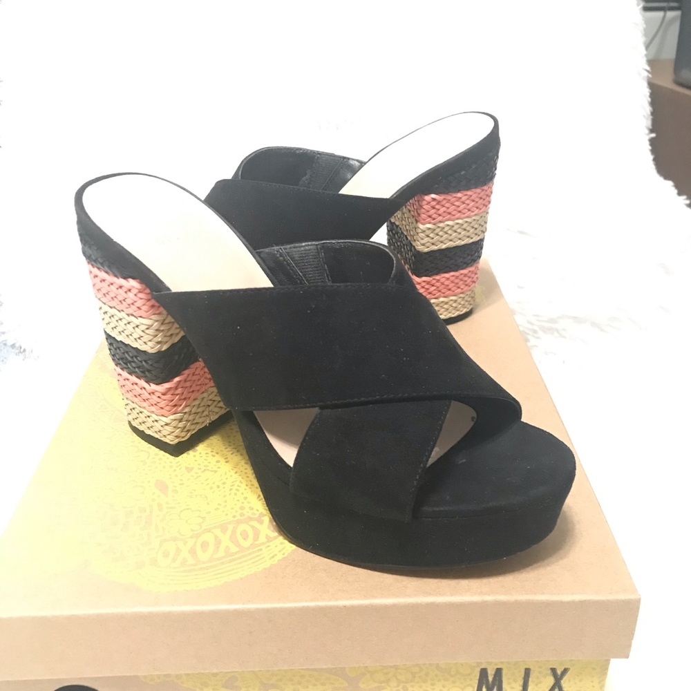 Mix No. 6 suede platform mules